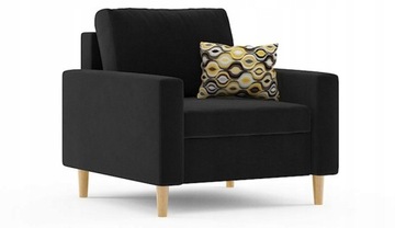Fotel ETNA styl skandynawski salon CZARNY