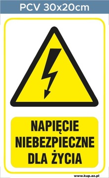 Tabliczka BHP napięcie niebezpieczne #175 30x20cmP