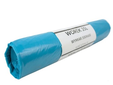 25szt MOCNE! WORKI NA ŚMIECI 35 l niebieskie PAPIER