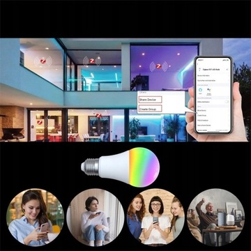Светодиодная лампа ZIGBEE TUYA SMART 9W E27 RGB CCT