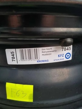 4× DISK OCELOVÝ PEUGEOT 207 208 6.0" X 16" 4X108 ET 27