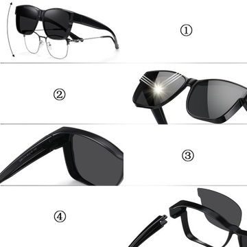 Очки поляризационные наложения для коррекции черный UV400