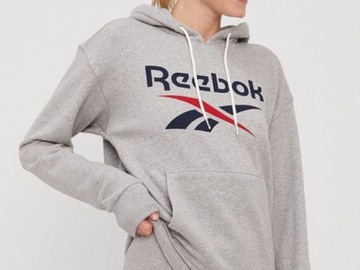 BLUZA szara REEBOK z kapturem GL2553 bawełniana XS