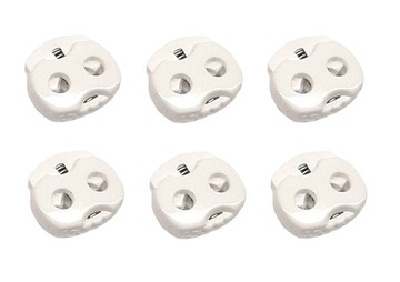STOPER REGULATOR ZACISK KOŃCÓWKA SZNURKA 3,5mm 6szt BIAŁY