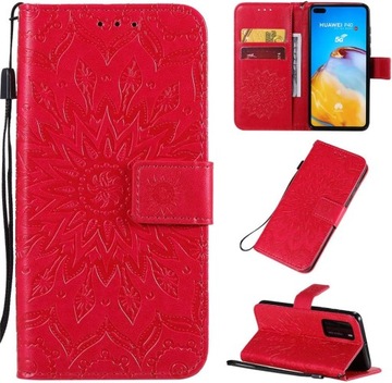 Etui z klapką do Huawei P40 Pro czerwony wpadający w różowy (ROT)