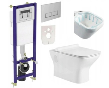 ZESTAW podtynkowy SLIM wc STELAŻ miska wc Rimelss