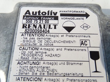 МОДУЛЬ ДАТЧИКА ПОДУШКИ БЕЗОПАСНОСТИ 8200098404 RENAULT MASTER OPEL MOVANO