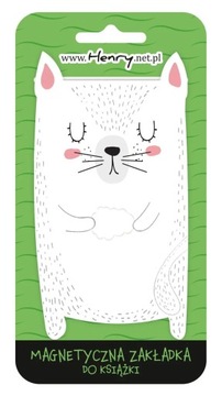 ZAKŁADKA MAGNETYCZNA NA KSIĄŻKI. BIAŁY KOT