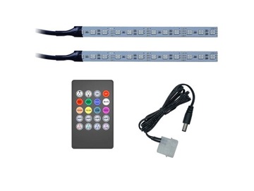 Aluminiowe listwy PC 2x21 LED RGB music RAINBOW-X
