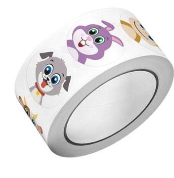 Naklejki motywacyjne 500 Szt Dla dzieci zwierzęta na rolce naklejka 25 mm