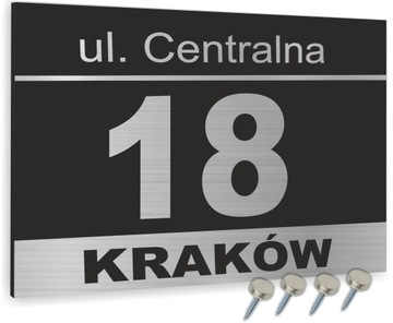 DUŻA Tabliczka ADRESOWA ALUMINIOWA 30x20 numer dom
