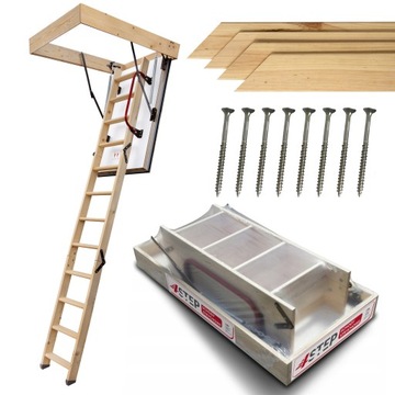 Schody Strychowe NORDIC 87mm 120x90 0,44W/m2K Wyłaz Wkręty Listwy ZESTAW