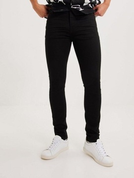 Selected Homme NG5 jva czarne spodnie jeans slim zamek kieszenie W31/L32