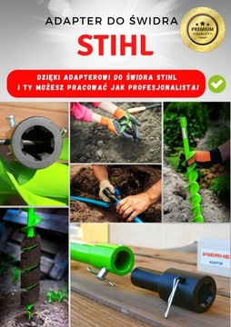 Świder Wiertło do Gleby 40 mm z Adapterem STIHL
