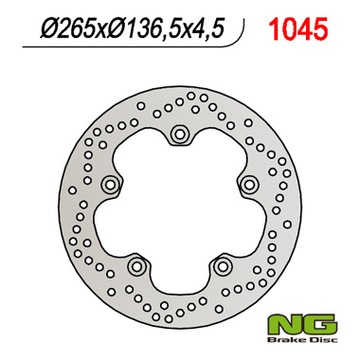 Tarcza Hamulcowa NG1045 Na Tył (265x136x4,5) (5x10mm) Do BMW F 650GS/800
