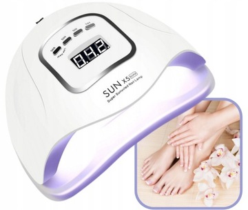 Lampa do Paznokci LED UV do Hybryd Żeli Mocna 80W Hybryd SUN LCD X5 TRYBÓW