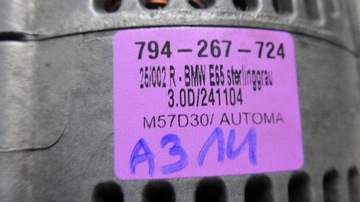 BMW E65 3.0D 7792072 7792072A ALTERNÁTOR