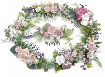 Розовая расческа для сессии для волос Свадебные цветы головной убор