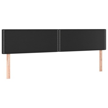 vidaXL Изголовье кровати со светодиодной подсветкой Черный 200x5x78/88 см Искусственная кожа