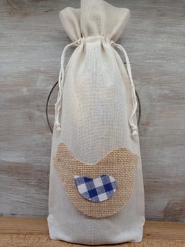 Bawełniana torebka na wino , opakowanie,wielkanoc