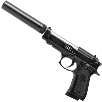 МЕТАЛЛИЧЕСКИЙ ШАРОВОЙ ПИСТОЛЕТ ASG + ГЛУШИТЕЛЬ + 1000 ШАРИКОВ