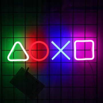 СВЕТОДИОДНАЯ НЕОНОВАЯ ЛАМПА ЛОГОТИП PLAYSTATION СИМВОЛЫ ПОДАРОК