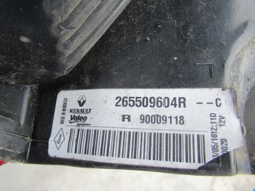 DACIA DOKKER SVĚTLO PRAVÝ ZADNÍ 265509604R