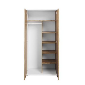 Szafa SIMI - MS-02 - biały/hikora naturalna - 100 cm x 200 cm x 55 cm