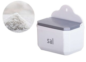 Большая солонка Белая емкость для соли с надписью.