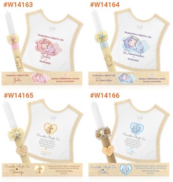 SZATKA I ŚWIECA do chrztu + PUDEŁKO IMIĘ NADRUK