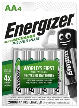 ŁADOWARKA AKUMULATORKÓW BATERII AA AAA + 4x AKUMULATORKI AA R6 2000mAh