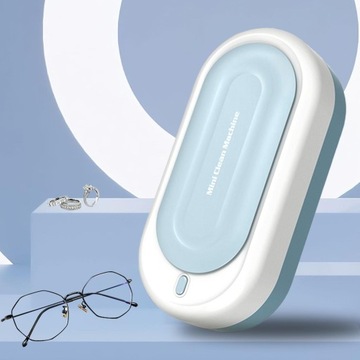 Ultradźwiękowy środek do czyszczenia biżuterii Przenośny kompaktowy domowy Ultradźwiękowy niebieski