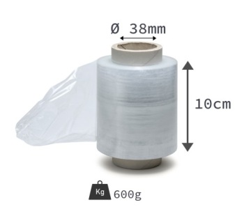 ФОЛЬГА СТРЕЙЧ МИНИ РЭП 10см 600г ПРОЗРАЧНАЯ