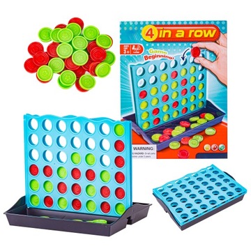 GRA PLANSZOWA DLA DZIECI 4 W RZĘDZIE UKŁADANKA czwórka w lini logiczna