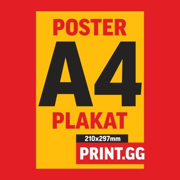 PLAKAT A4 210x297 mm, 170g, KOLOR