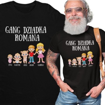 KOSZULKA DLA DZIADKA GANG DZIADKA Z IMIONAMI WNUKI