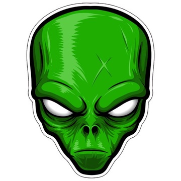 NAKLEJKA Alien Naklejki na samochód Obcy zielony