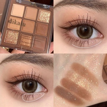 Caramel Brown 9 Colors Eye Shadow Palette Pea