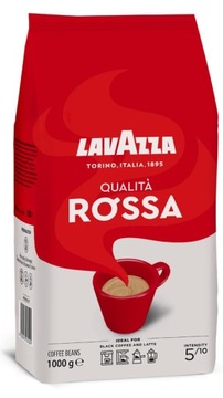 LAVAZZA CAFFE QUALITA ROSSA KAWA ZIARNISTA 1kg smak: CIEMNA CZEKOLADA