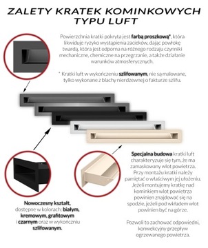 Решетка каминная угловая LUFT, левая, 60x40x6, 4xцвета