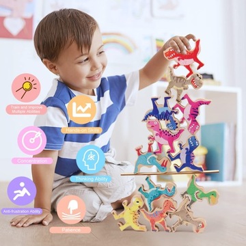 3D Пазл Динозавры Башня Строительство Баланс 3+