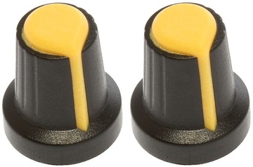 Gałka Potencjometru oś 6mm Żółty 15x17mm [ 2szt ]
