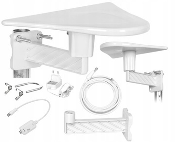 ANTENA DVB-T2 DOOKÓLNA TV 4K HD MUX8 AKTYWNA 360 stopni / + Kabel 8m