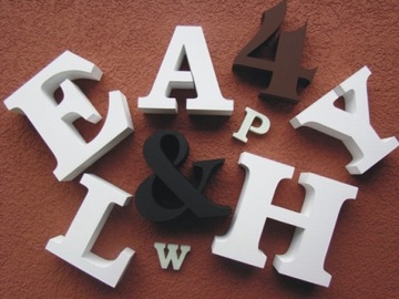 LITERY CYFRY NAPISY 3D wysokość 30cm