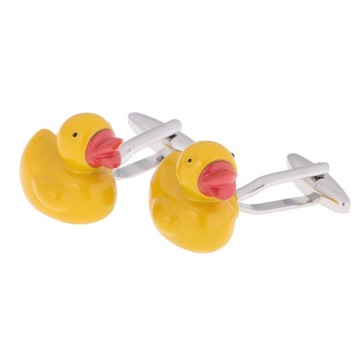 Urocze spinki do mankietów dla dzieci, żółte guziki w kształcie kaczek