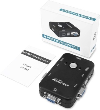 KVM VGA 2x1 Переключатель 3xUSB-концентратор