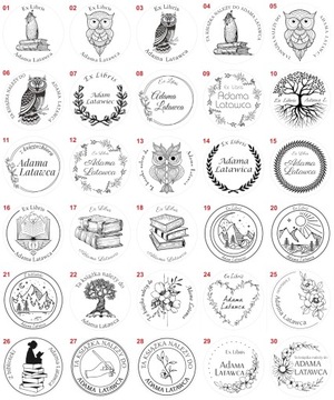 Pieczątka EX LIBRIS fi-40mm + woreczek |Na prezent