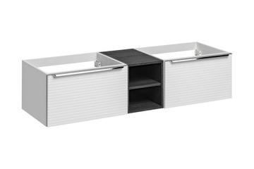 Szafka Łazienkowa z Regałem 150 cm WISZĄCA BIEL