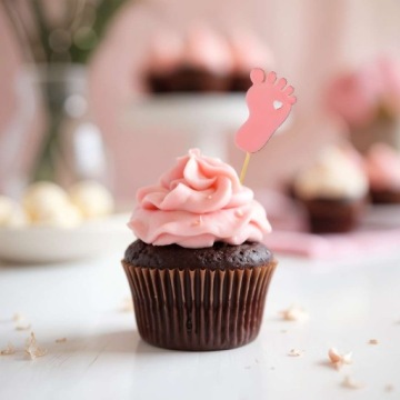 PICKERS кекс украшения BABIES розовый Baby Shower девушка день рождения x6