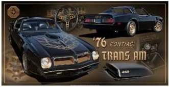 Sign of the Times SZYLD METALOWAY PLAKAT 1976 PONTIAC Trans Am 48 x 24 cm